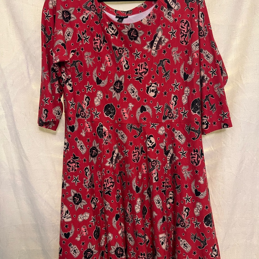 Torrid Red Tattoo Print Dress